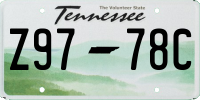 TN license plate Z9778C