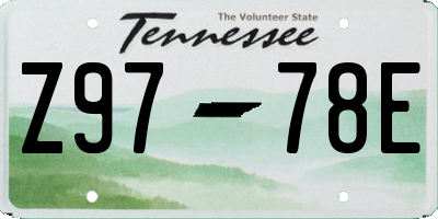 TN license plate Z9778E