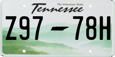TN license plate Z9778H