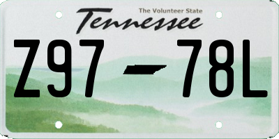 TN license plate Z9778L