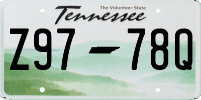 TN license plate Z9778Q