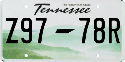 TN license plate Z9778R