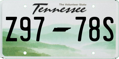 TN license plate Z9778S