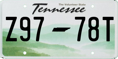 TN license plate Z9778T