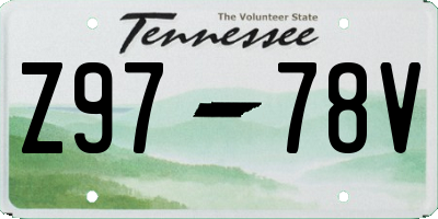 TN license plate Z9778V