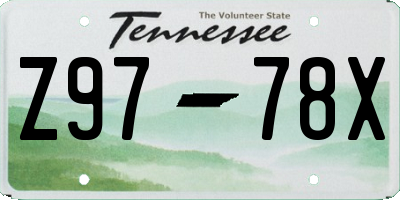TN license plate Z9778X