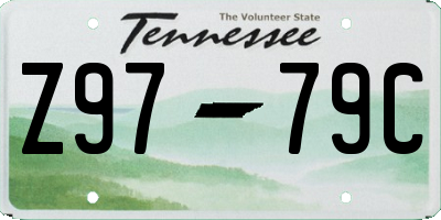 TN license plate Z9779C