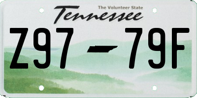 TN license plate Z9779F