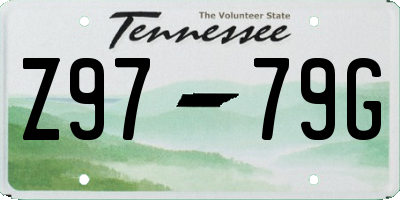 TN license plate Z9779G