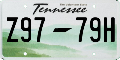 TN license plate Z9779H