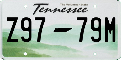TN license plate Z9779M