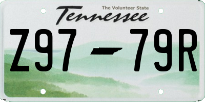 TN license plate Z9779R