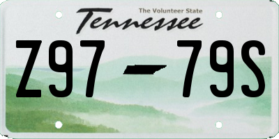 TN license plate Z9779S