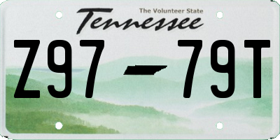 TN license plate Z9779T