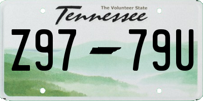 TN license plate Z9779U