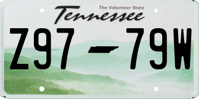 TN license plate Z9779W