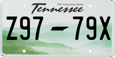 TN license plate Z9779X
