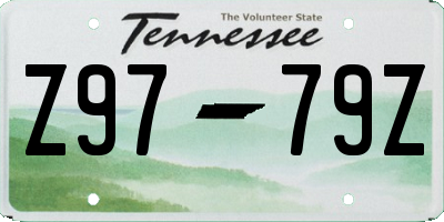 TN license plate Z9779Z