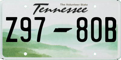 TN license plate Z9780B