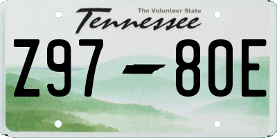 TN license plate Z9780E