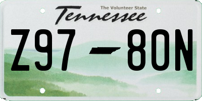 TN license plate Z9780N