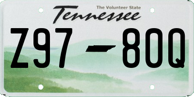 TN license plate Z9780Q