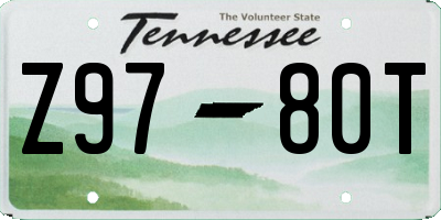 TN license plate Z9780T