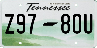 TN license plate Z9780U