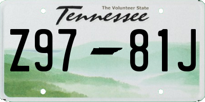 TN license plate Z9781J