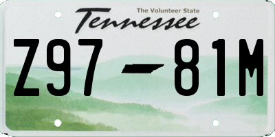 TN license plate Z9781M
