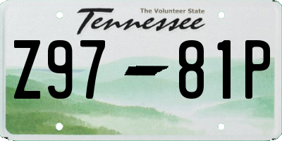 TN license plate Z9781P