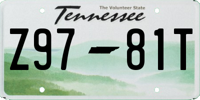 TN license plate Z9781T