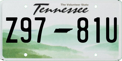 TN license plate Z9781U