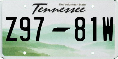 TN license plate Z9781W