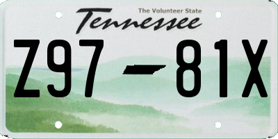 TN license plate Z9781X