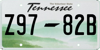 TN license plate Z9782B