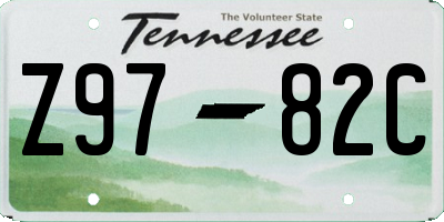 TN license plate Z9782C