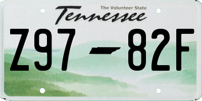 TN license plate Z9782F