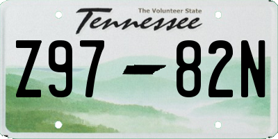 TN license plate Z9782N