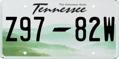 TN license plate Z9782W