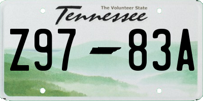 TN license plate Z9783A