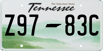 TN license plate Z9783C