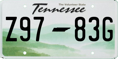 TN license plate Z9783G