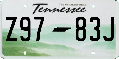 TN license plate Z9783J