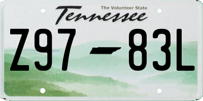 TN license plate Z9783L