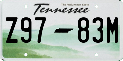 TN license plate Z9783M