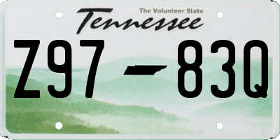 TN license plate Z9783Q