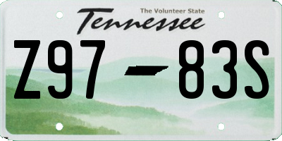 TN license plate Z9783S