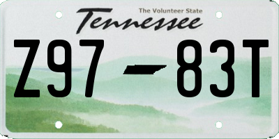 TN license plate Z9783T