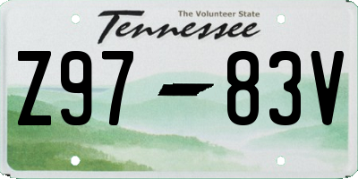 TN license plate Z9783V